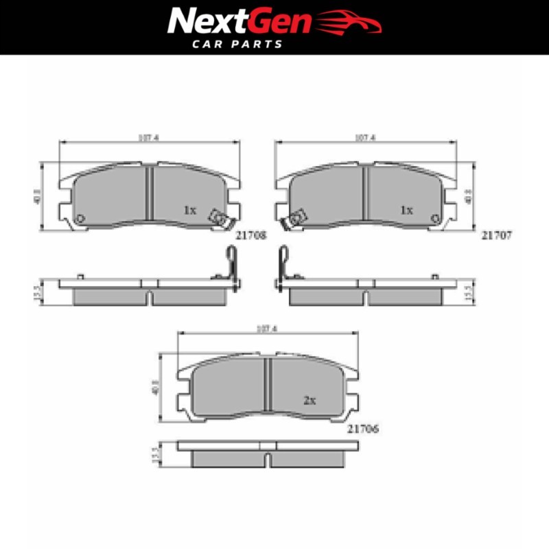 DriveTec Brake Pads for Mitsubishi Shogun Pinin GDi - 2.0 - 01-05