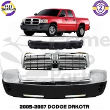Front Bumper Cover Fascia & Grille Assembly Kit For 2005-2007 Dodge Dakota