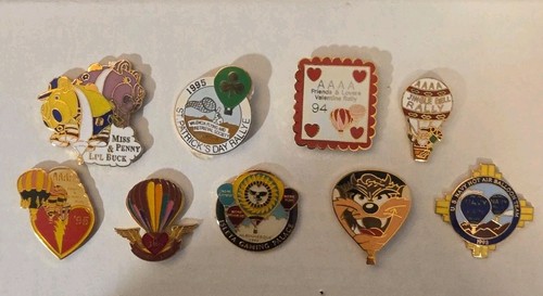 Lot of 9 Vintage 90s Hot Air Balloon Pin Lot - Albuquerque AIBF AAAA