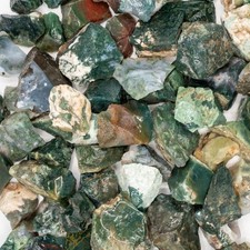 Moss Agate Tumbling Rough for Rock Tumbling 5LBs