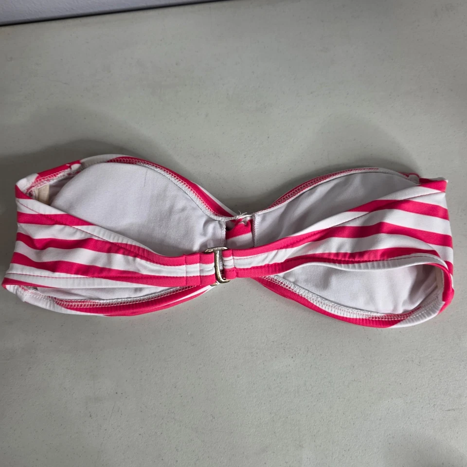 Freya - Top de Bikini Drift Away Bandeau - Mediano - Rayas Rosa Blanco - Frente Girado Foto 2 de 4
