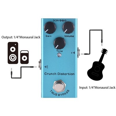 Gitarren-Crunch-Distortion-Effektpedal Mit Gain-/Lautstärke-/Tonreglern Dr