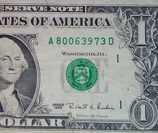 **WEB PRESS NOTE** ((EXPERIMENTAL)) $1 1995 Plate #6/8 Federal Reserve Note