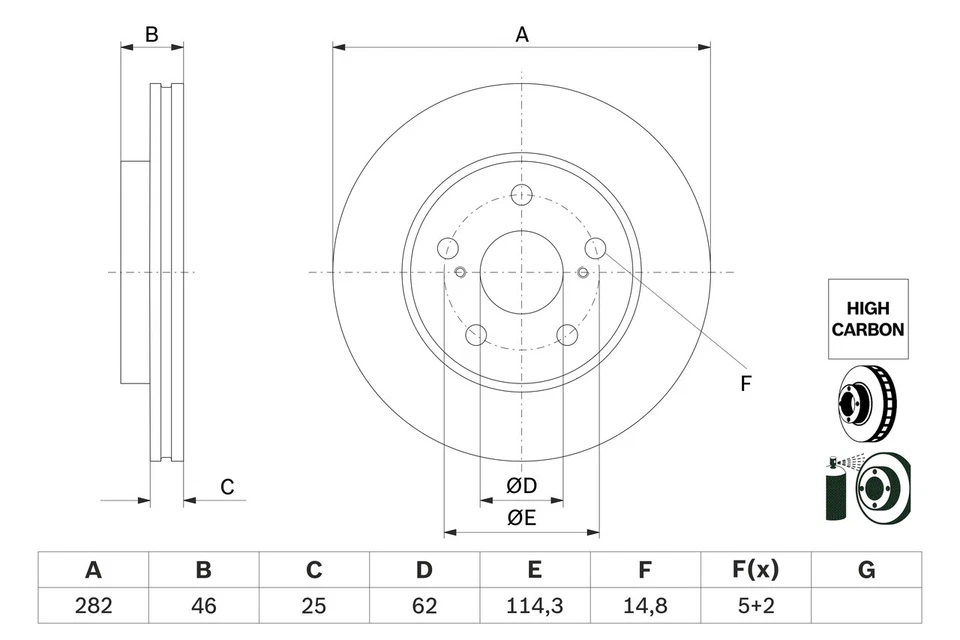 2x BRAKE DISC 0 986 479 F92 FOR TOYOTA M15A-FKS/FXE 1.5L 3cyl YARIS CROSS 1.8L - Image 2 of 4