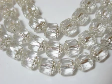 25 Silver Lined Crystal with Silver Cathedral Czech Glass 8mm beads