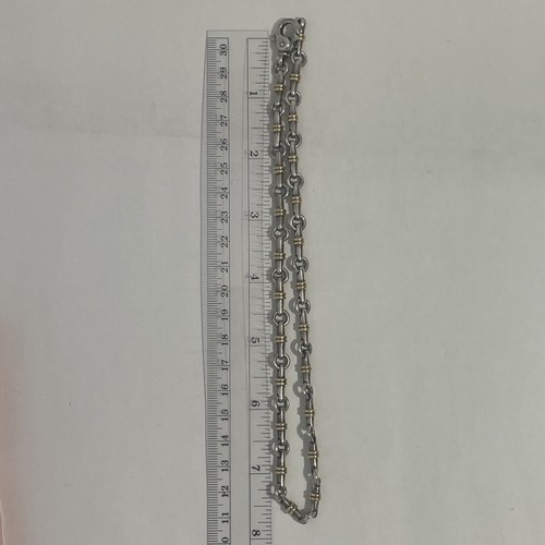 Collar de cadena de eslabones de barra Tiffany & Co de plata de ley y amarillo de 18 quilates - Imagen 7 de 7