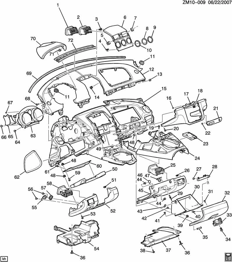 2007-2009 Saturn Sky Opel Gt painel central acabamento moldura rádio 25961879 - Imagem 4 de 4