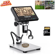 Digital Microscope Bugs Stamp Coin Detail Magnifier LCD Screen PC View Kids Gift