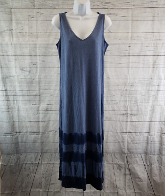 PureJill Womens Tie Dyed Maxi Dress Sz Small Petite Blue V-Neck Sleeveless  | eBay