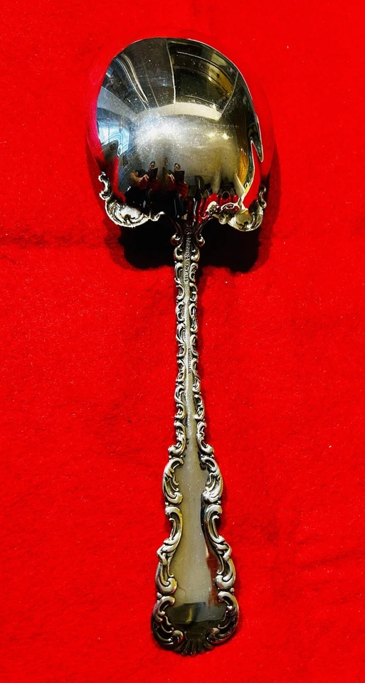 WHITING LOUIS XV STERLING SILVER BERRY SERVING SPOON  9" - Image 3 of 4