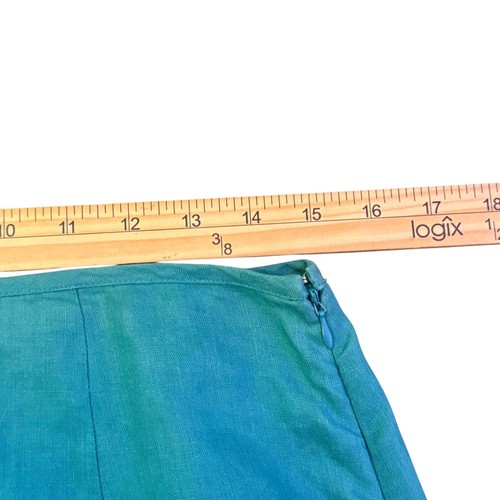 Willi Smith 100% Irish Linen Layered Ruffle Hem Skirt Womens 8 Green Feminine - Picture 8 of 10