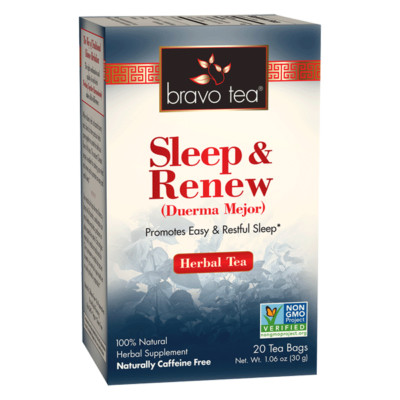 Bravo Herbal Tea Sleep & Renew 20 Tea Bags Easy & Restful Sleep NO GMO