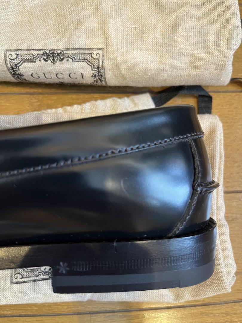 GUCCI GG Canvas Black Leather Tassel Flat Loafer with Box GUCCI GG Canvas Black Leather Tassel Flat Loafer with Box