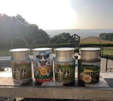 4 Farmhouse Chupa Chups Lollipops Milk Can Tin Dairy Cow 3rd 4th 5th Limited VTG