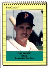 1991 Pawtucket Red Sox ProCards 44 Tom Barrett Las Vegas Nevada NV Baseball Card