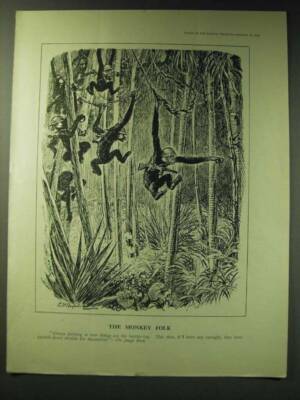 1942 Cartoon by E.H. Shepard - The Monkey Folk