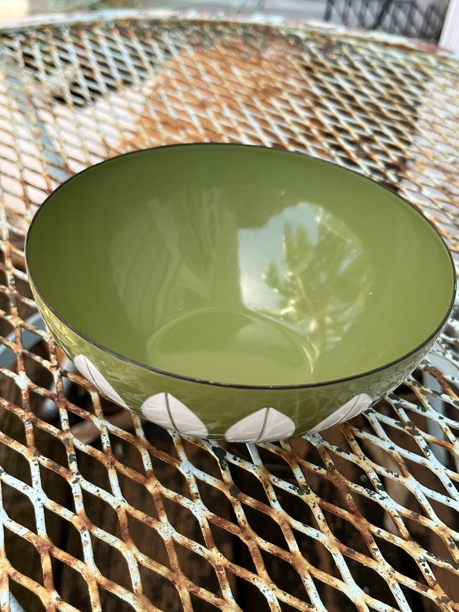 れ*様 ☆Cathrineholm / Lotus / グリーンボウル / 11 Cathrineholm Enamel Lotus Bowl 5.5” Mid Century Modern Green White