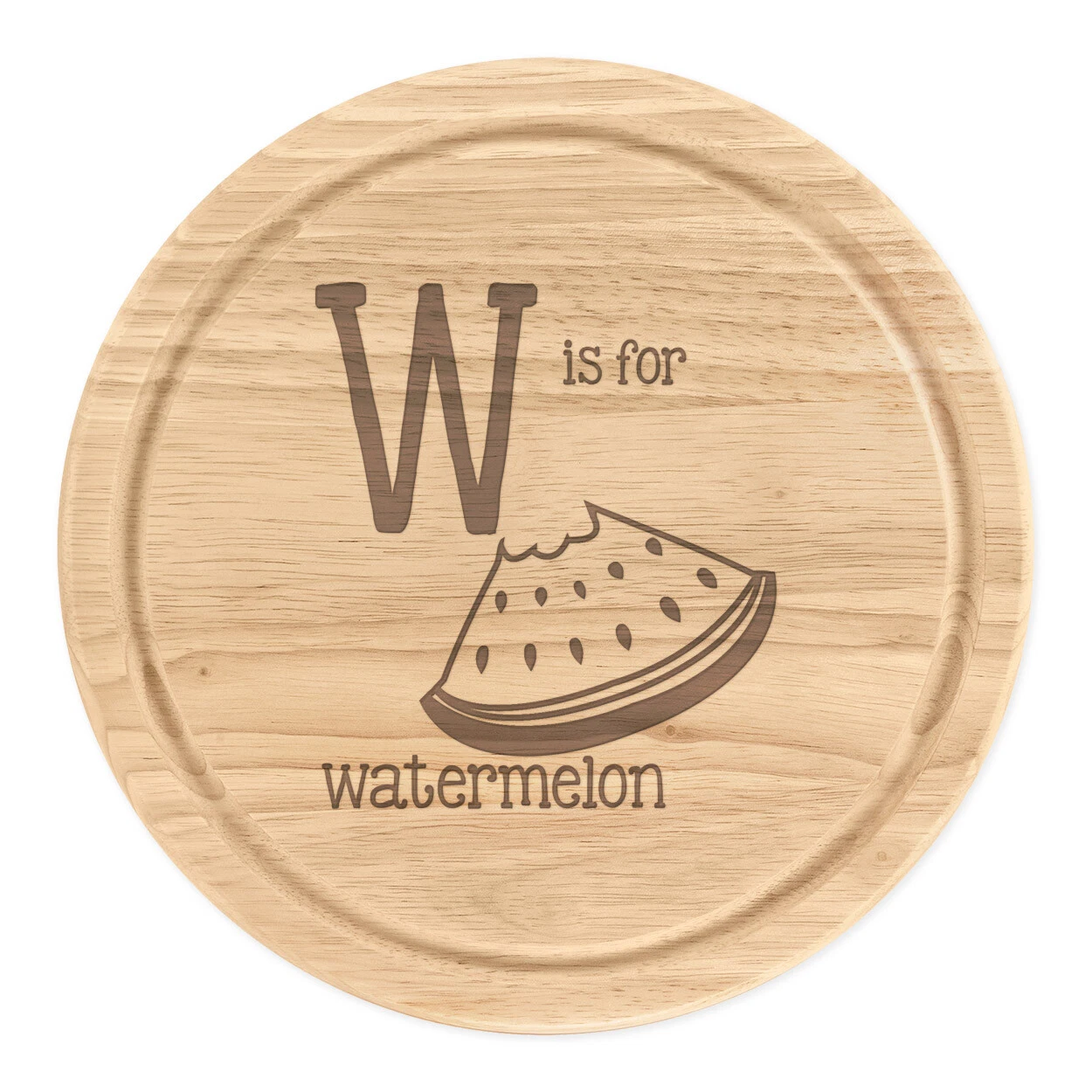 Letter W Is For Watermelon Round Chopping Cheese Board Alphabet
