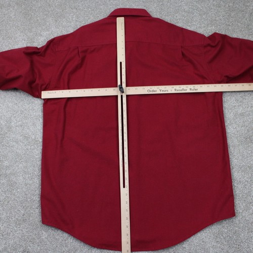 VTG Cabela's Deerskin Soft Chamois Shirt Men Large Red Cotton Shacket L/S Button - Picture 9 of 12