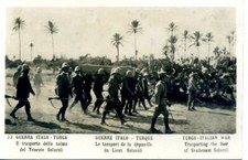 GUERRA ITALO - TURCA 33 TRASPORTO SALMA TENENTE SOLAROLI CARTOLINA FOTOGRAFICA
