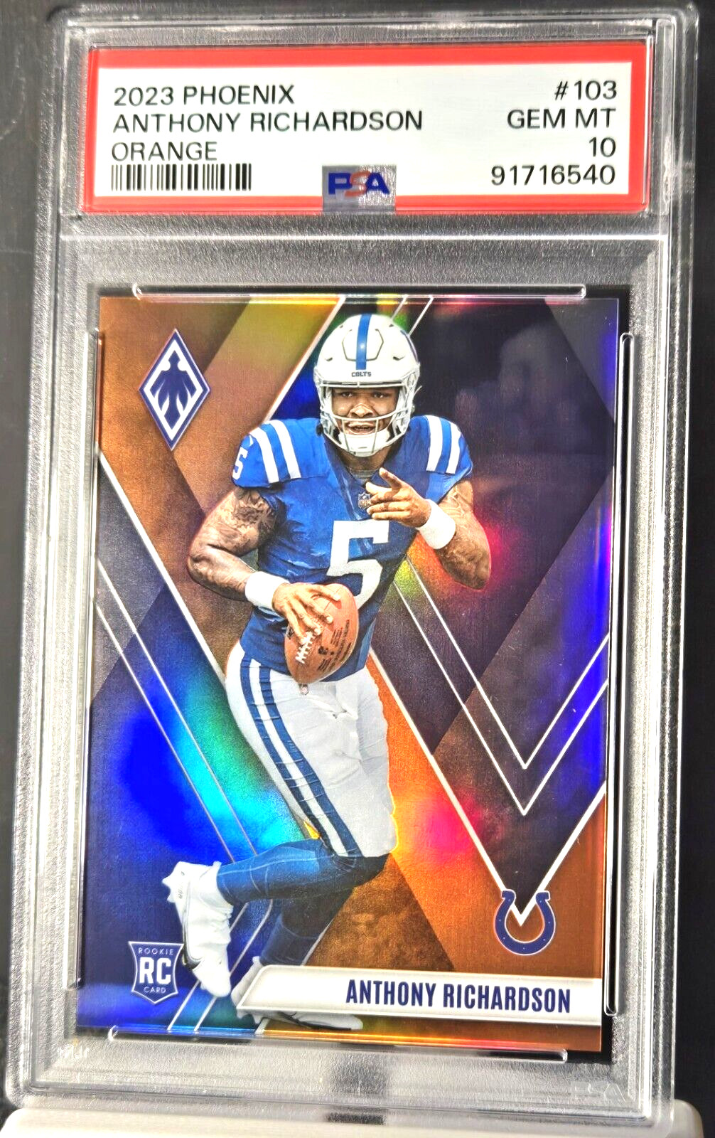 2023 Panini Phoenix Anthony Richardson Orange #/99 Rookie RC #103 PSA 10 POP 9