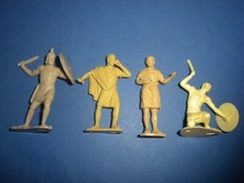 4 BEN HUR Marx playset figures 54MM lot ROMANS GLADIATORS tan color and cream