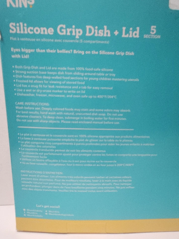 Bumkins 幼儿和婴儿吸盘微波炉盘硅胶分盘 — 第 4/4 张图片