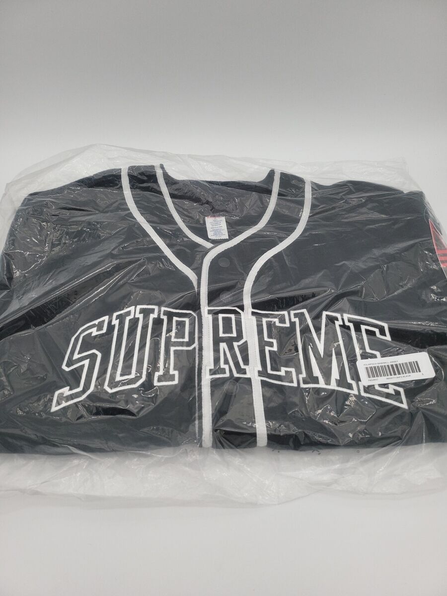Supreme Polartec Baseball Jersey Black Men's Size Small FW24 Supreme Polartec Baseball Jersey Black Men's Size Small FW24