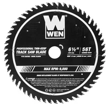 WEN BL6556 6.5" 56T Carbide-Tipped Thin-Kerf Professional ATAFR Track Saw Blade