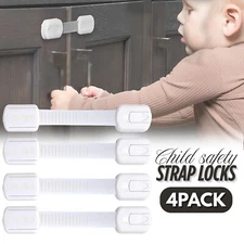 Adjustable 4pcs Cabinet Locks For Babies Child Proof Cabinet Latches Fridge Lock