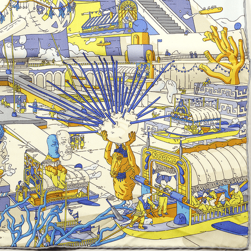Hermes Scarf LEGENDE DU CHEVAL A PLUMES Carre Foulard Silk UGO GATTONI 90cm - Picture 6 of 8