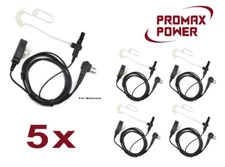 5x 2-Wire Clear Acoustic Earpiece for Motorola Radios CP200, CLS1110,  RDM2070d