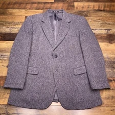 Zegato Tweed Blazer 42R Gray Wool Signature Collection Sport Coat