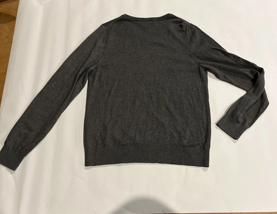 LANDS END Niño XL (18-20) ALGODÓN MODAL CALIBRE FINO CUELLO EN V SUÉTER Uniforme Escolar Foto 2 de 4