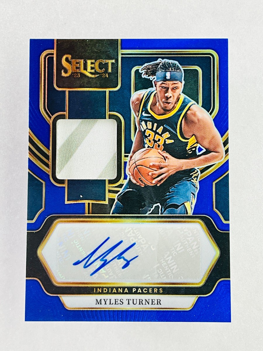 2023-24 Panini Select Myles Turner Blue Patch Auto /49 Prizm
