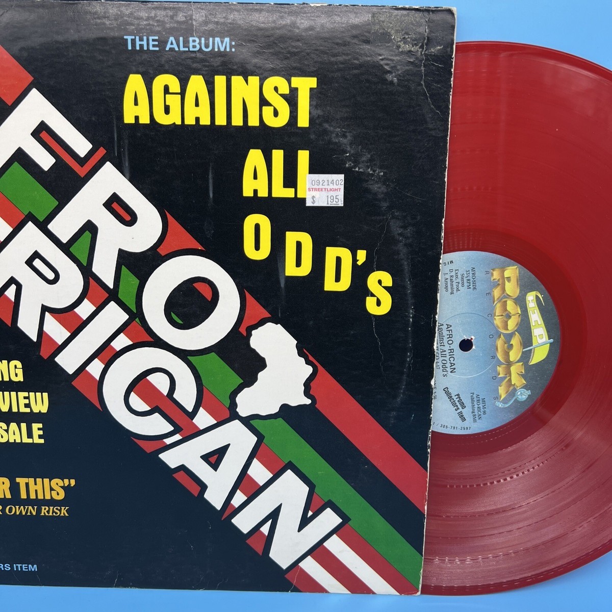 Afro Rican Against All Odds Very RARE PROMO RED Vinyl LP Tested