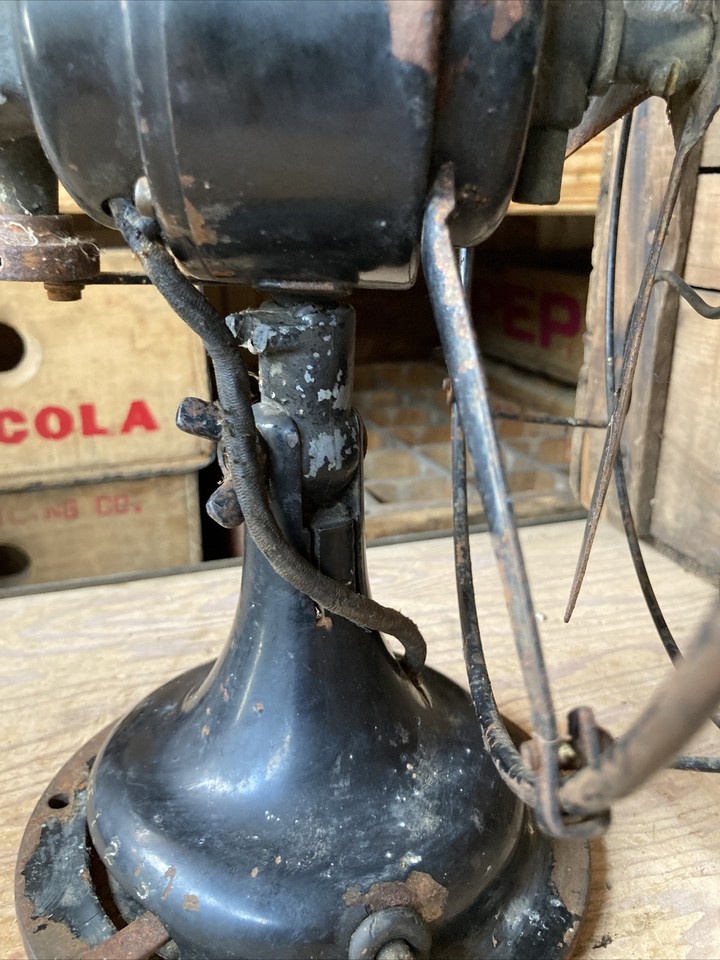 Vintage ROBBINS & MYERS 10” Fan R&M PARTS Not Working Antique Desk