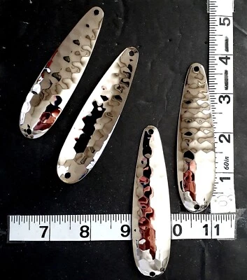 (THIN) 3 7/8" THIN .018 Hex (12) Nickel Spoon Blanks Lake Erie Walleye Candy