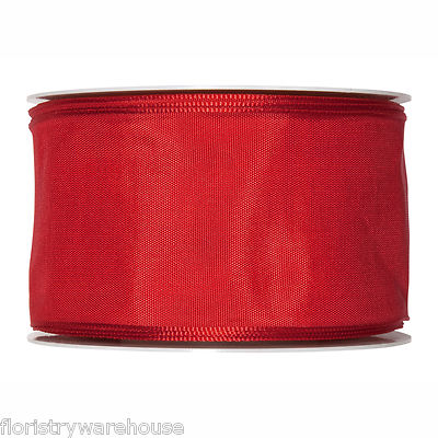 Rotes Taft Satin Stoffband 60 mm (2,5 Zoll) breit volle 25 m/27 Yard Rolle