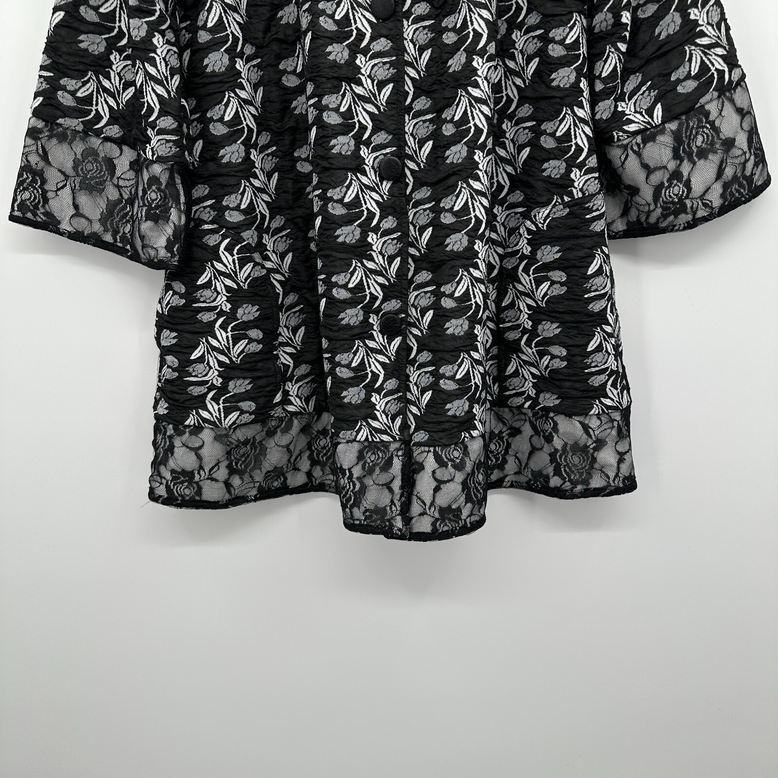 Womens Reversible Jacket Small Medium Floral Lace… - image 8