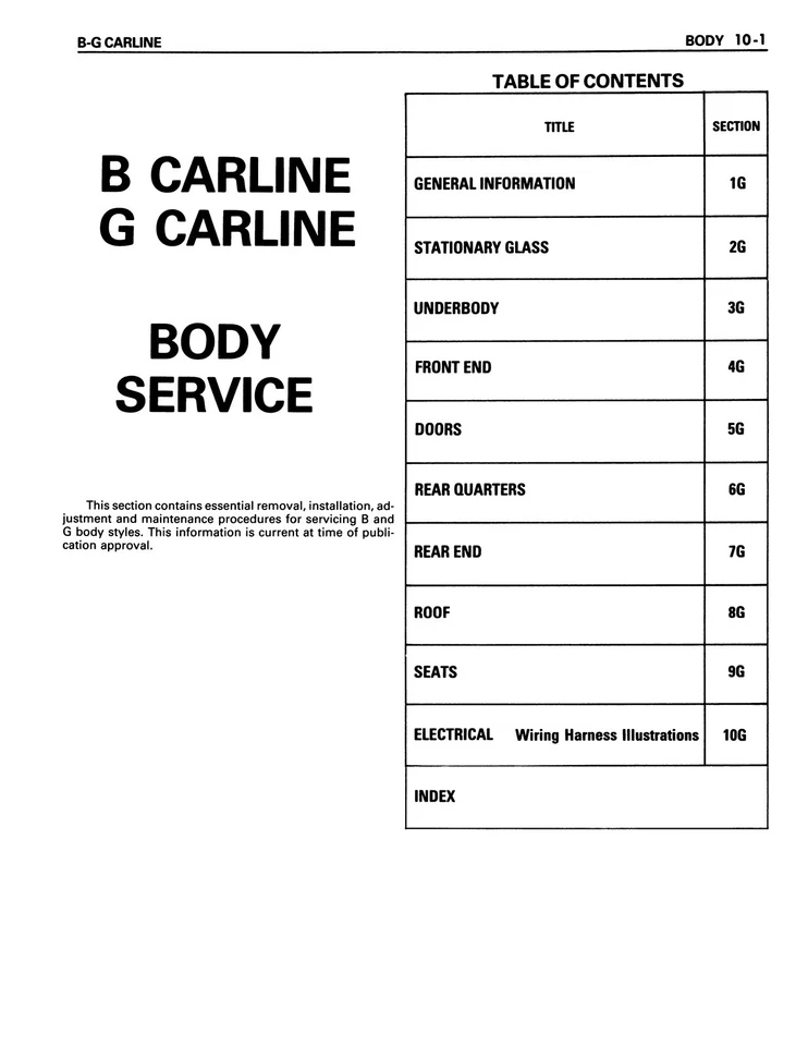 1988 Chevrolet Monte Carlo, Caprice Chassis & Body Service Manual - Image 3 of 4