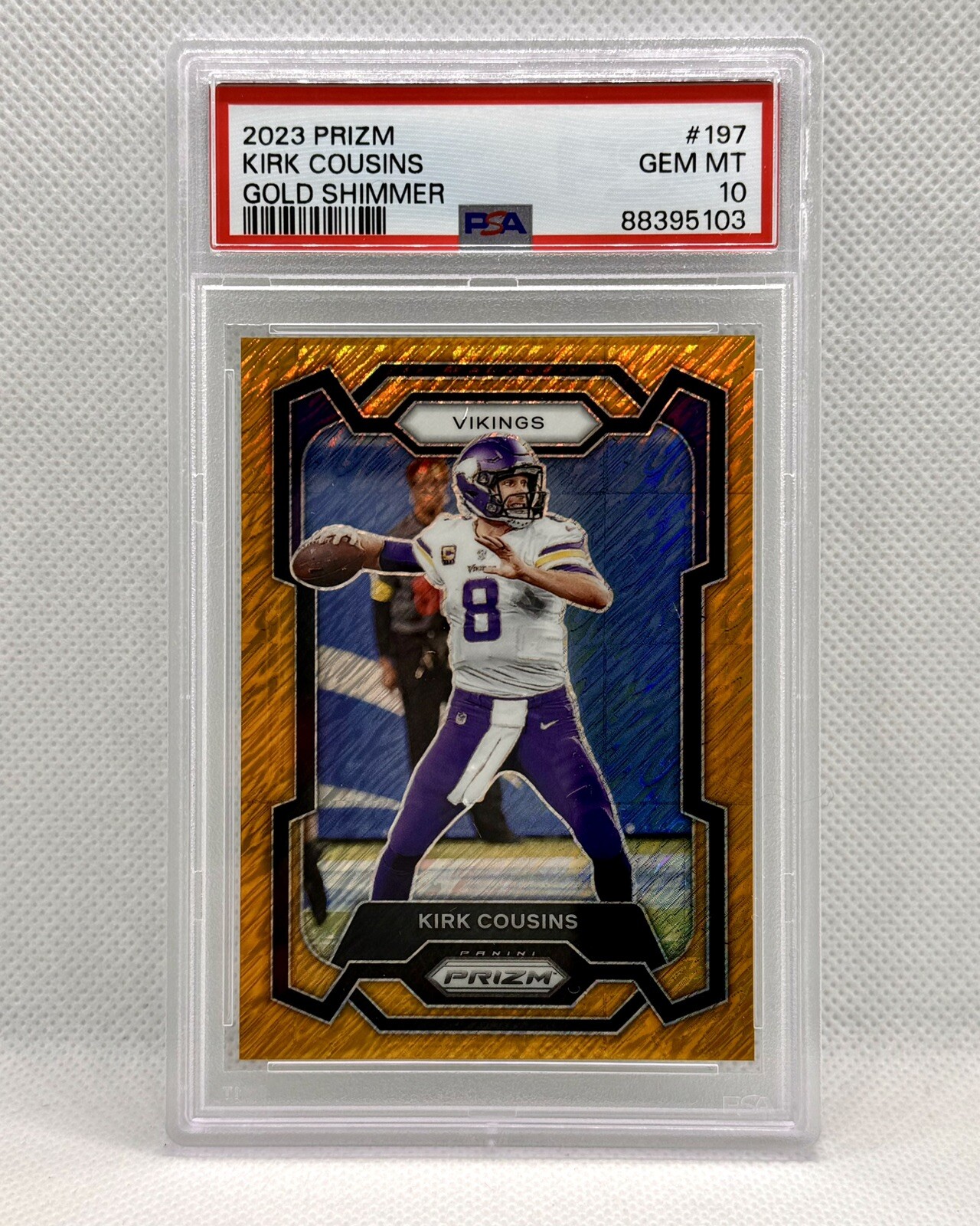 2023 Panini Prizm Kirk Cousins Gold Shimmer /10 PSA 10 - VIKINGS