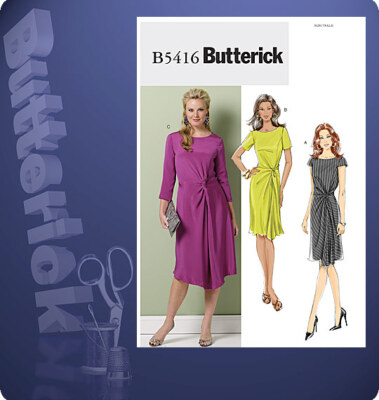    5416 MUSTER BUTTERICK CREATIONS ELEGANTES KLEID FALTEN GR. 36 BIS 50
