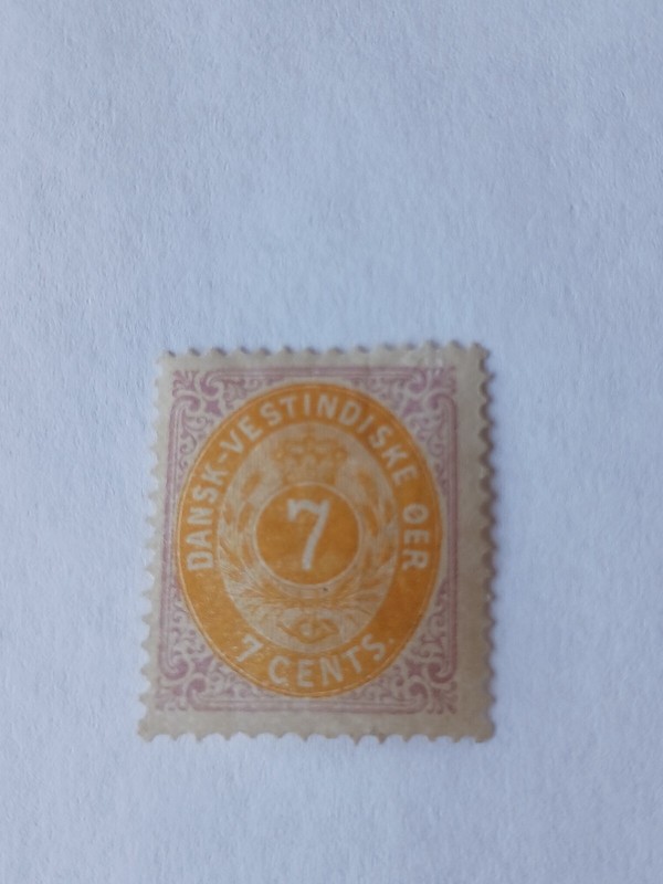 US DANISH WI, SCOTT  9, 7 CENTS, ORANGE, MINT OGH