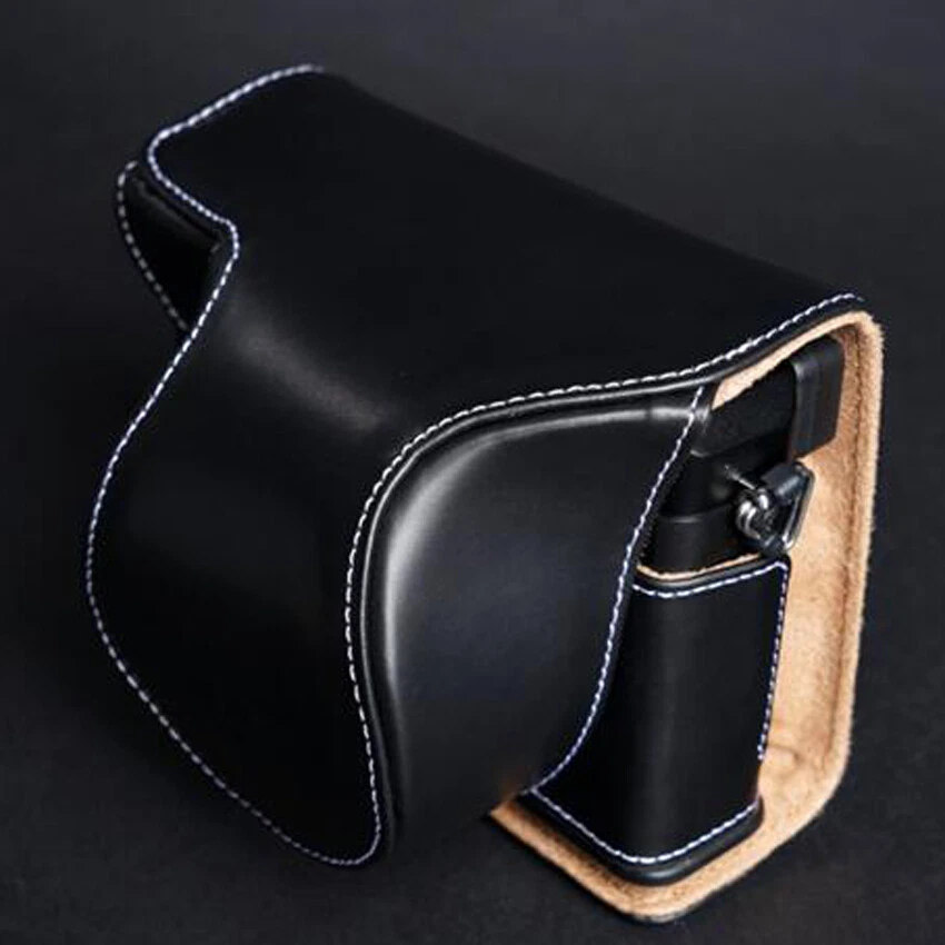 Handmade Genuine Leather Camera Half Cover Case Bag For Panasonic LX100 - Image 3 of 4