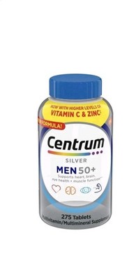 Centrum Silver MultiVitamin MultiMineral Complete Vitamin 275 Tabs Men Over 50+