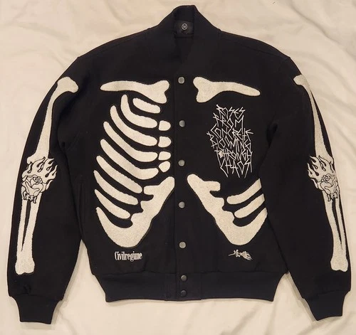 Civil Regime 6 Feet Under Full-Snap Varsity Jacket Men's Medium  - product listing photo