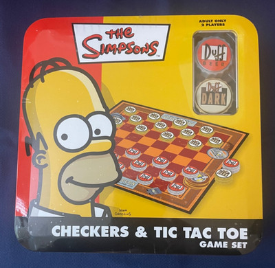 NEW Sealed The Simpsons Checkers & Tic Tac Toe Game Set, 2007, Friendly Games