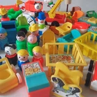 Vtg 1970's Fisher Price Little People Accessories Lot 48 Pc Cars Nursery Set +++