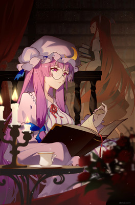 Anime girls touhou patchouli knowledge koakuma sea Custom Gaming Mat Desk